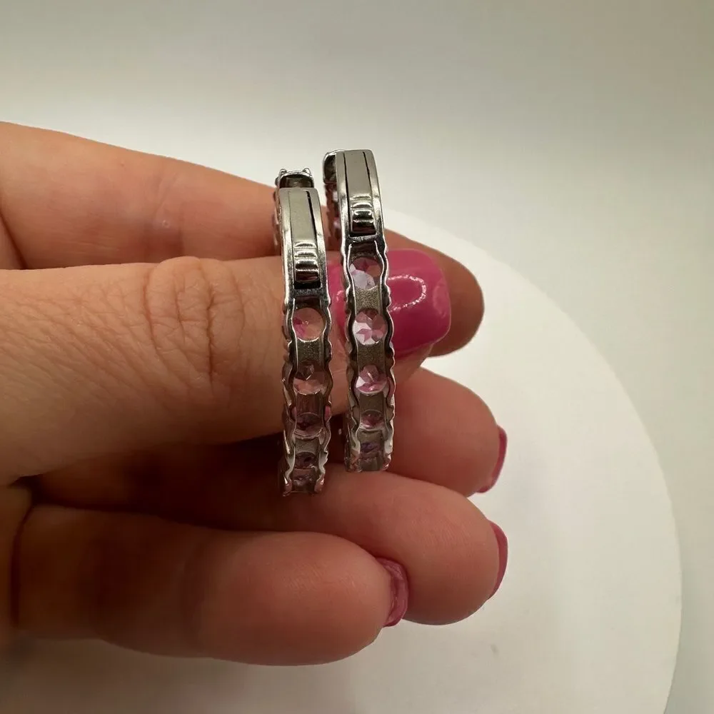 Sterling silver and amethyst‎ inside-out hoop earrings!